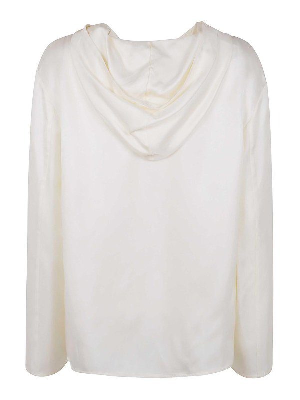 Tシャツ・カットソー Loulou Studio SS25 NUKA HOODED BLOUSE (NUKA DEEP) Loulou Studio Nuka Hooded Blouse - White - Women | NUKASOFT