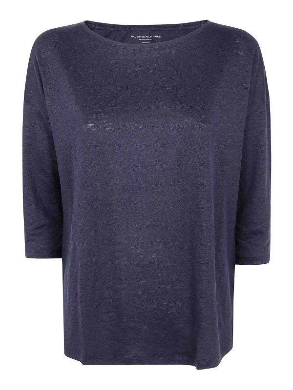 Majestic Filatures: maglia collo a barchetta - Pullover in lino