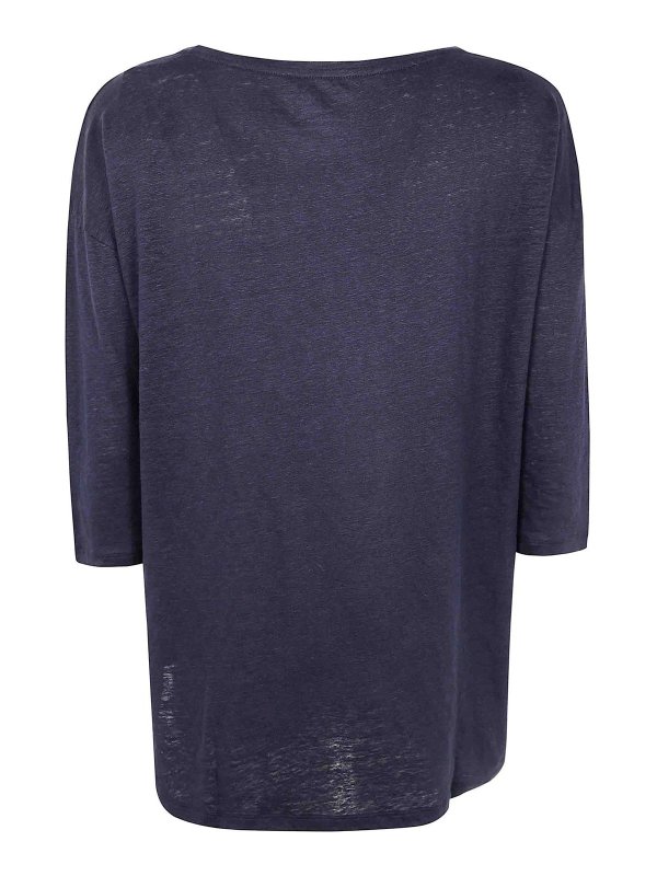 Majestic Filatures: maglia collo a barchetta online - Pullover in lino