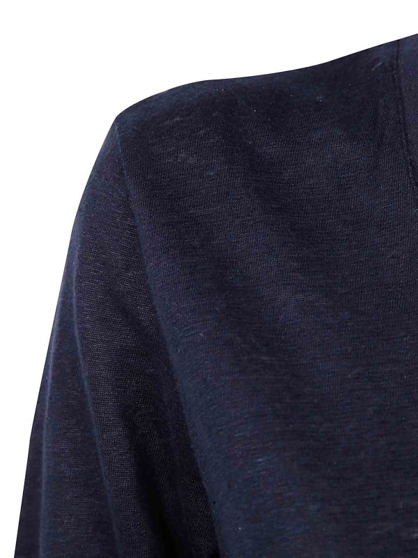 The Best Shops Majestic Filatures: Strickpullover mit V-Ausschnitt - V-Pullover - Blau