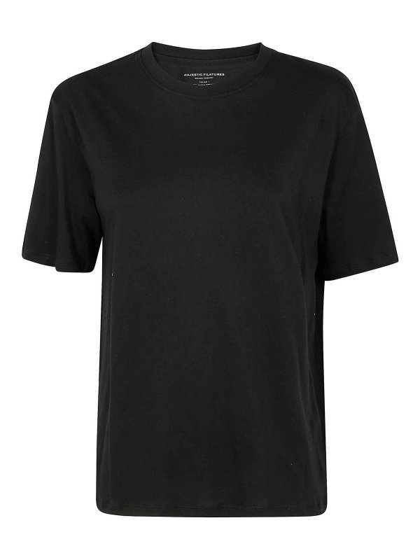 Majestic Filatures: Pull col rond - Pull Col Rond - Noir