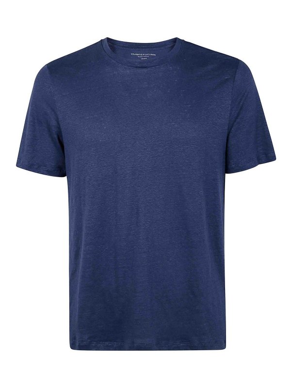 Majestic Filatures: クルーネック - クルーネック - ブルー