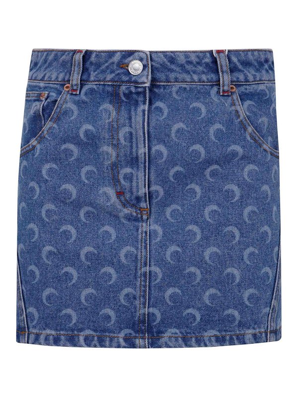 MARINE SERRE: ミニスカート - ミニスカート - ブルー