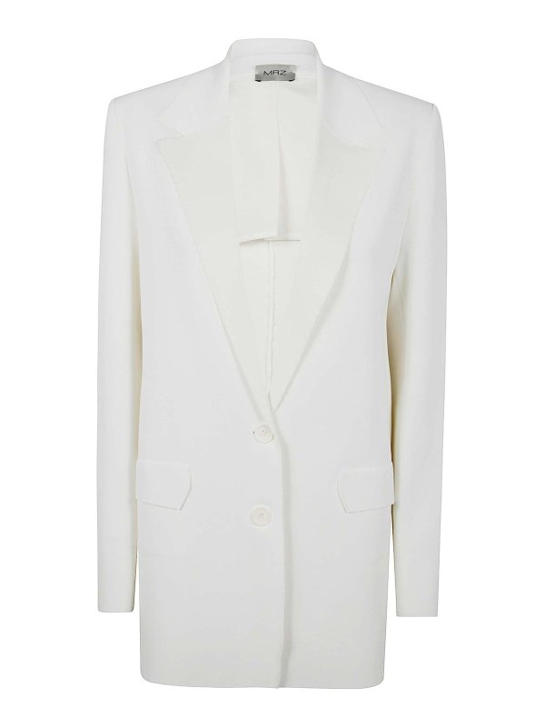 ジャケット MRZ SS25 OVERSIZED BLAZER (S25 0001 0101) MRZ Oversized Blazer - White - Women | S2500010101 | thebs.com