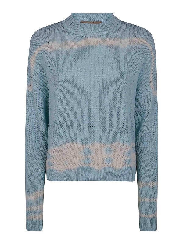 NUUR: Strickpullover mit Rundhalsausschnitt - Rundhalspullover - Blau