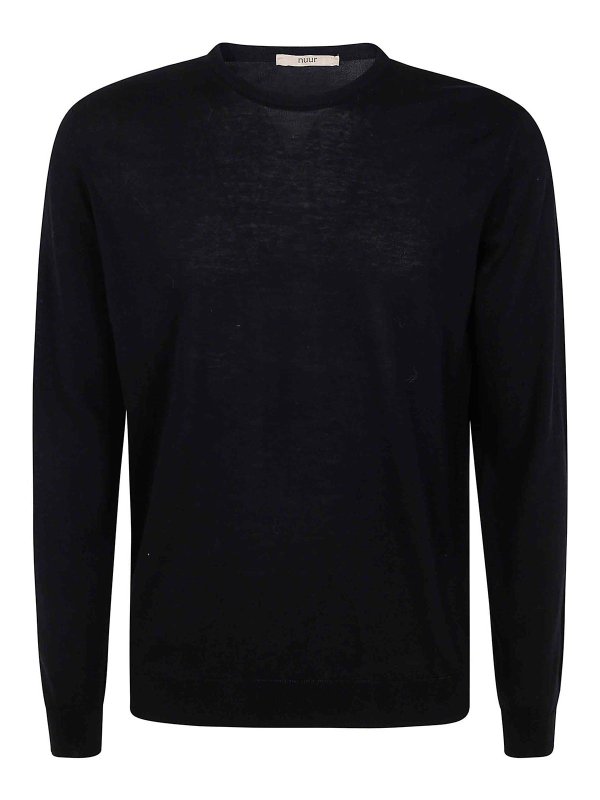 NUUR: Strickpullover mit Rundhalsausschnitt - Rundhalspullover - Schwarz