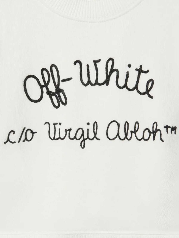 OFF-WHITE: Strickpullover mit Rundhalsausschnitt online - Rundhalspullover - Weiß