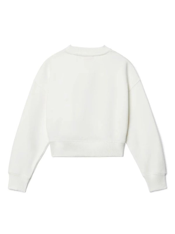 The Best Shops OFF-WHITE: Strickpullover mit Rundhalsausschnitt - Rundhalspullover - Weiß