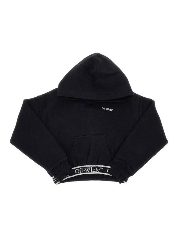 OFF-WHITE: Sweatshirts & Sweaters - Hoodie Crop