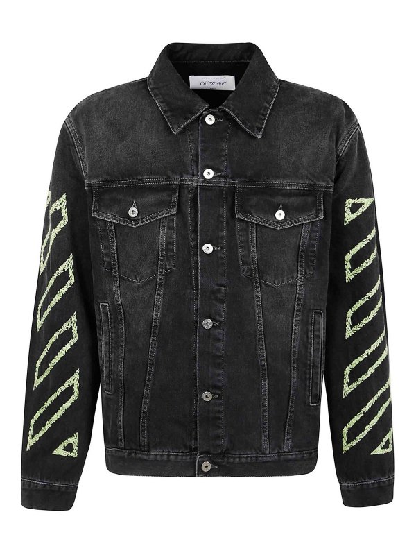 OFF-WHITE: casual jackets - Diag Arr Outl Den Skate Jacket