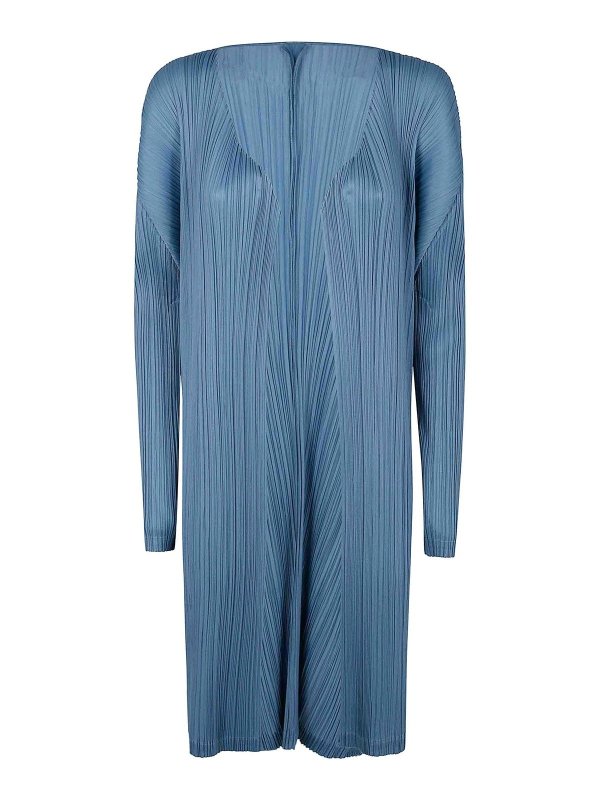 PLEATS PLEASE ISSEY MIYAKE: Cardigans - Cardigan - Blau