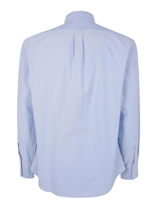 Tシャツ・カットソー Ralph Lauren SPORT SHIRT LONG SLEEVE (710 873446 001 BLUE) POLO RALPH LAUREN - Men Long Sleeve Cotton Honeycomb Texture
