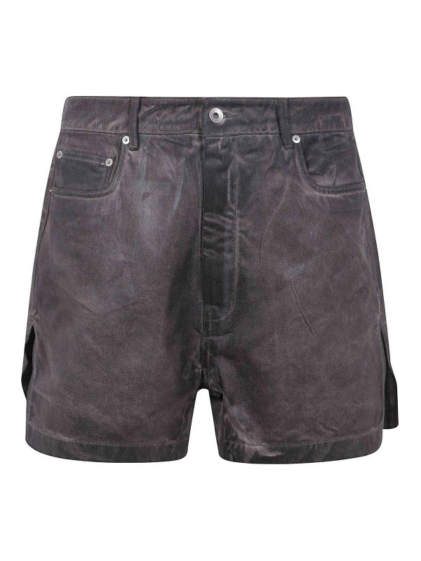 RICK OWENS: Trousers Shorts - Denim Shorts Geth Cutoffs