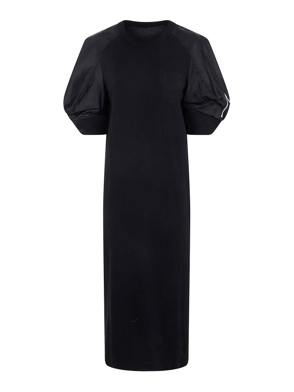 Sacai: ニーレングスドレス - 膝丈ドレス - 黒