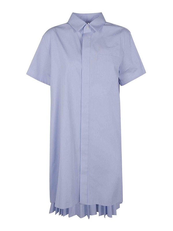 Sacai Cotton Poplin Dress - Blue - Women | 2507761458