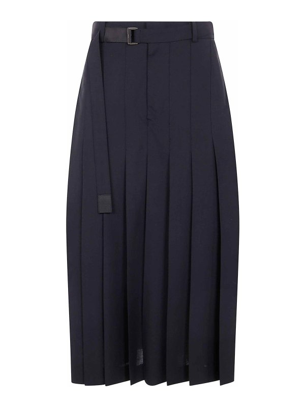 Sacai: ニーレングススカート＆ミディ丈 - 膝丈/ミディスカート - 黒