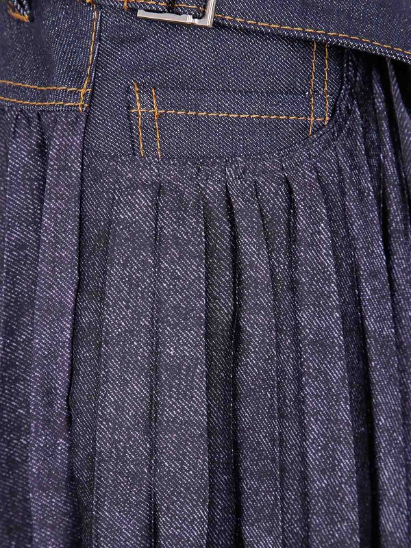 The Best Shops Sacai: ニーレングススカート＆ミディ丈 - 膝丈/ミディスカート - ブルー