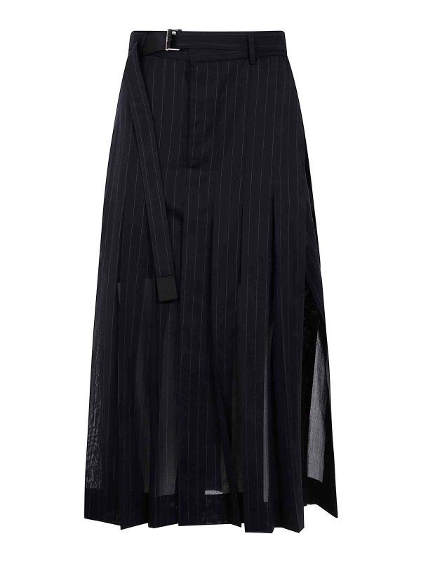 Sacai High Twist Voile Skirt - Black - Women | 2507757001