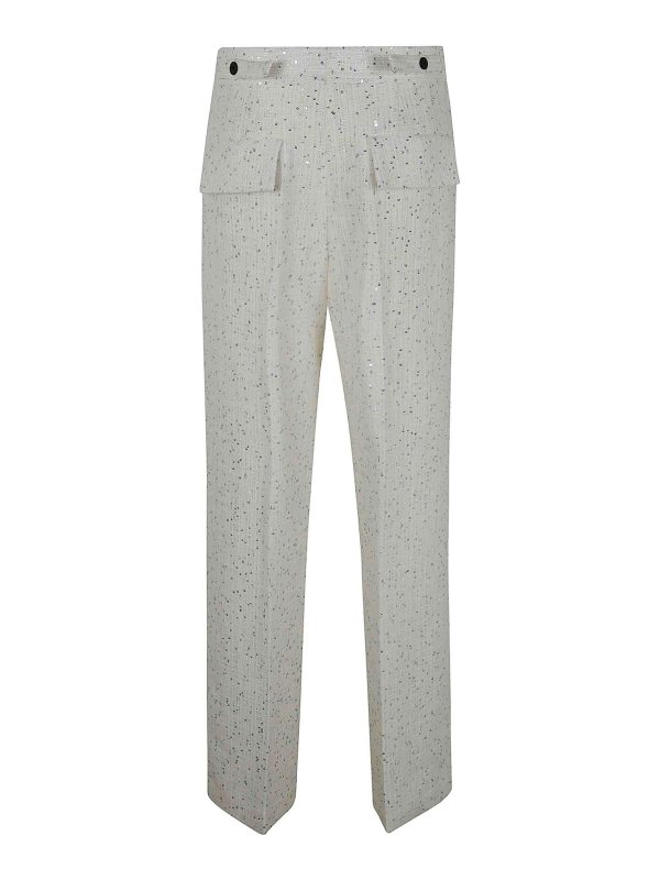 SAPIO: casual trousers online - Braided Sequins Wide Leg Trousers