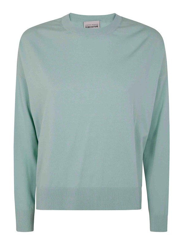 Semicouture: Pull col rond - Pull Col Rond - Bleu