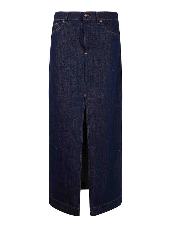 7 FOR ALL MANKIND: Faldas media pierna y semilargas - Falda Semilarga - Azul