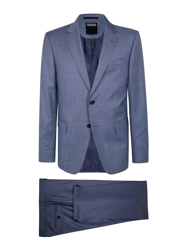 ZEGNA: Vestidos de gala - Traje - Azul