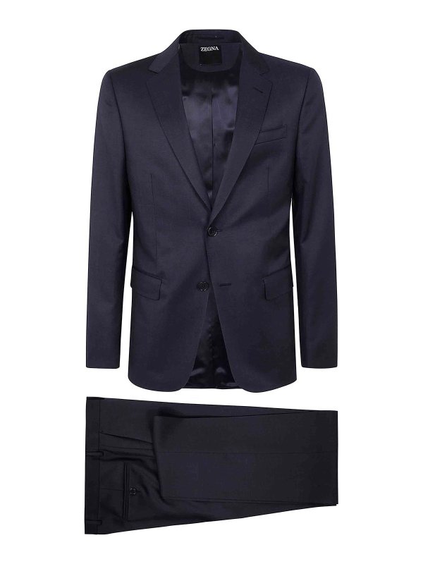 ZEGNA: Vestidos de gala - Traje - Azul