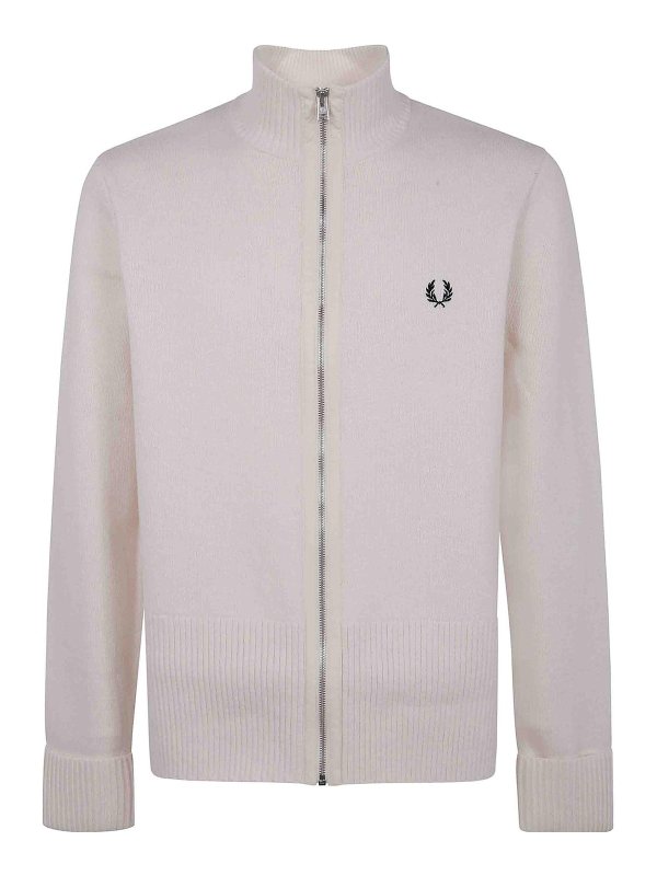 FRED PERRY: cardigans - Chunky Rib Zip Through Cardigan