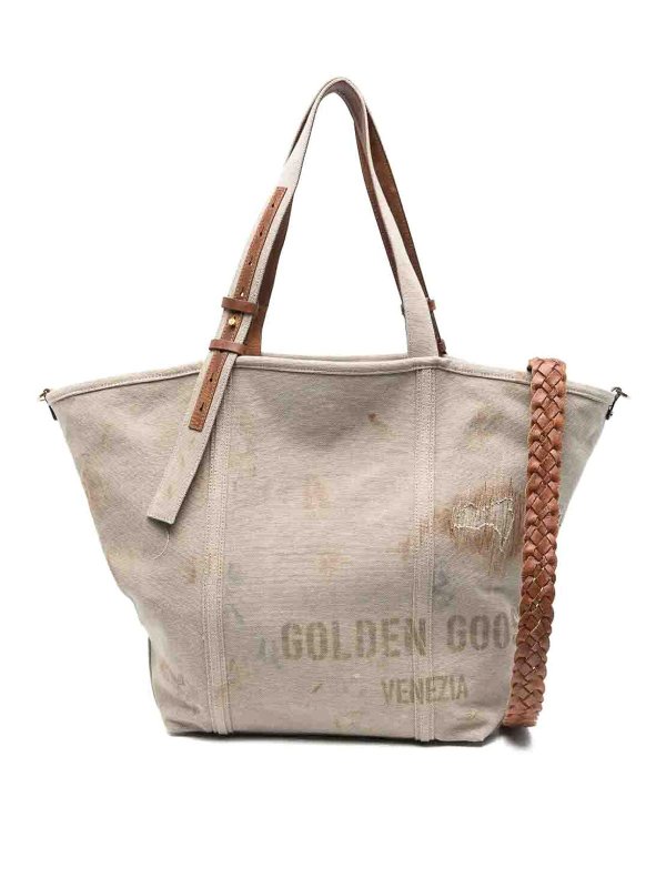 GOLDEN GOOSE: トートバッグ - トートバッグ - ヌードカラー