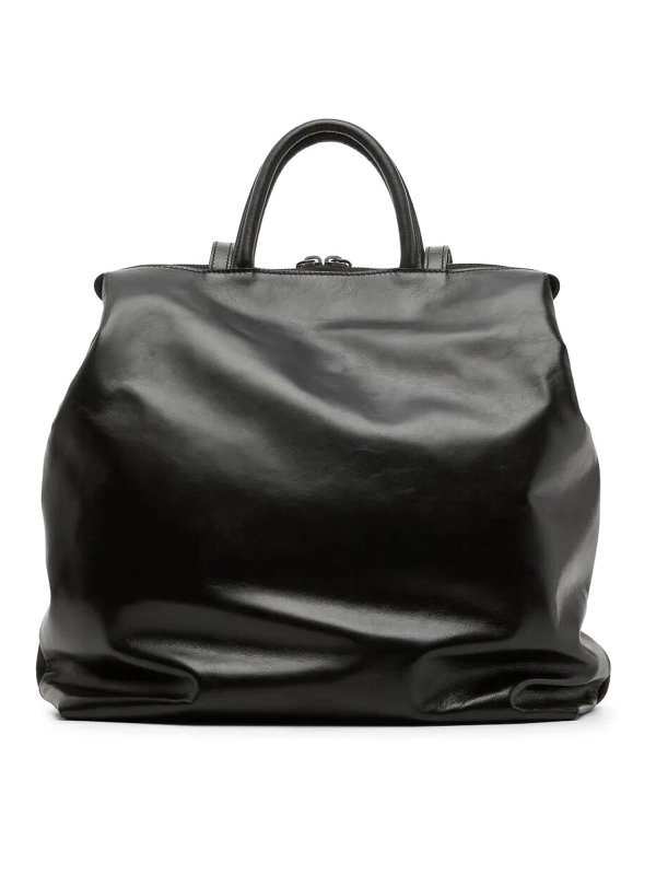 トートバッグ marsell SS25 4 LUNGA MAXI LEATHER SHOPPER (MB0285 P015 666) Marsèll 4 Lunga Maxi Leather Shopper - Black | MB0285P015666