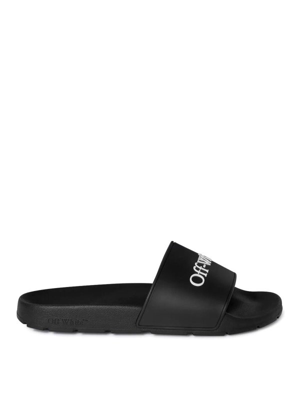 OFF-WHITE: Sandalias - Sandalias - Negro