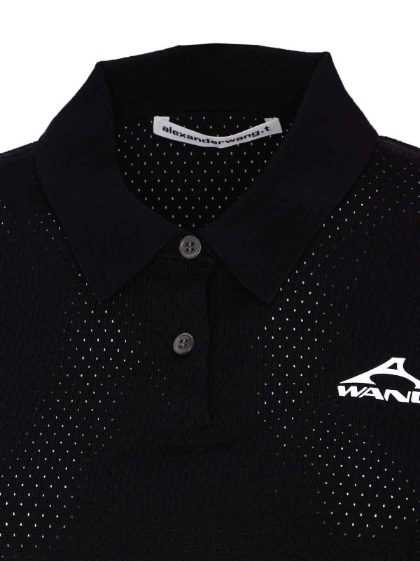 Black Short Sleeves Polo shop online: ALEXANDER WANG