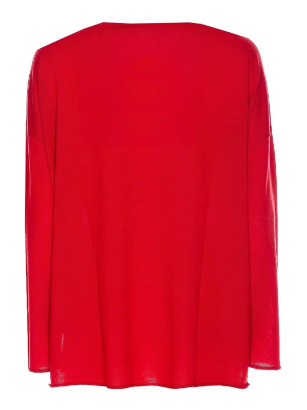 ALLUDE: クルーネック online - クルーネック - 赤