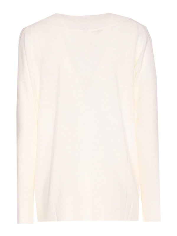ALLUDE: v necks online - White Sweater