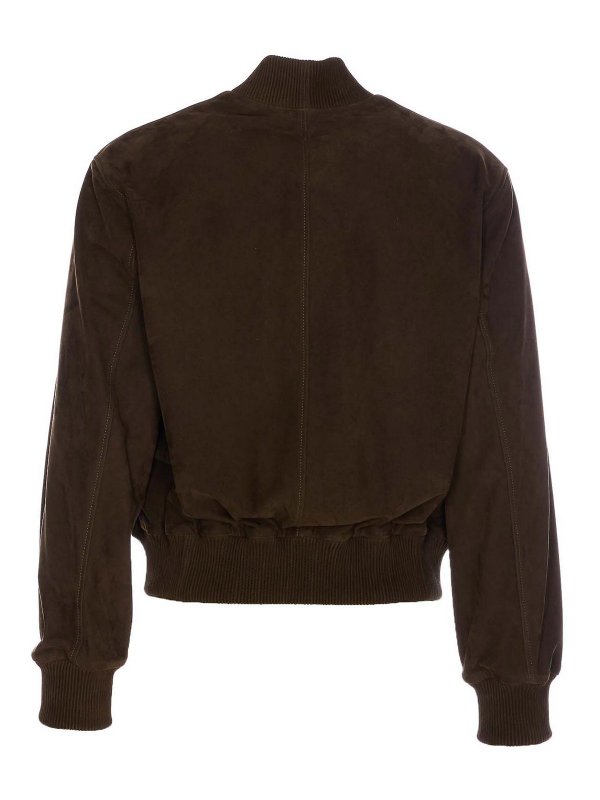 AMI PARIS: leather jacket online - Suede Ami De Coeur Jacket