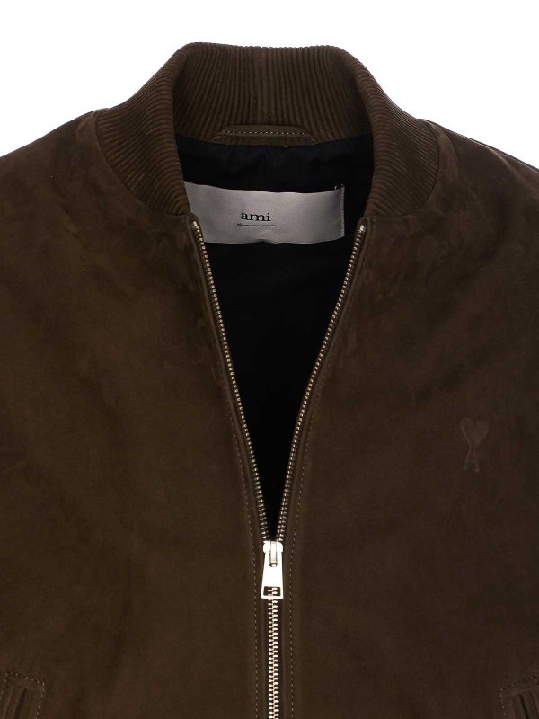 Suede Ami De Coeur Jacket shop online: AMI PARIS