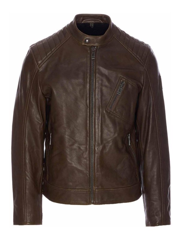 BELSTAFF: Lederjacken - Lederjacke - Braun