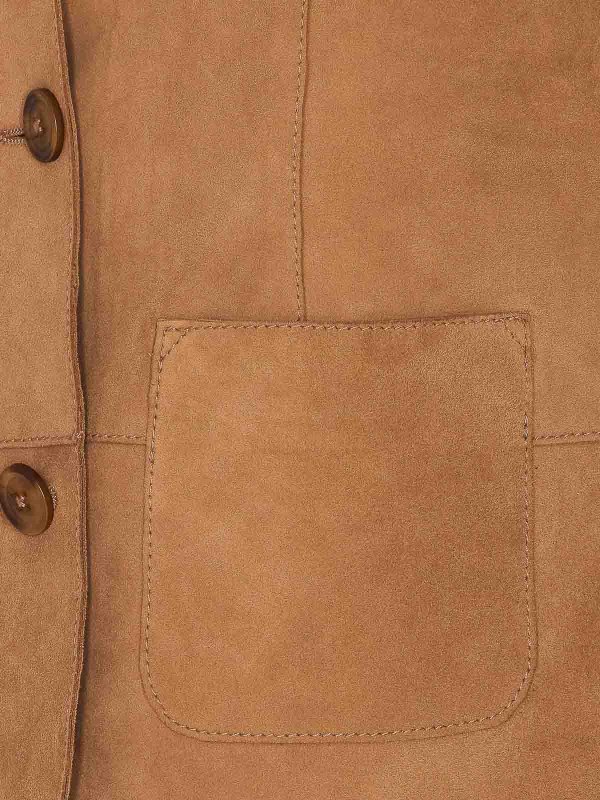 The Best Shops Bully: Lederjacken - Lederjacke - Beige