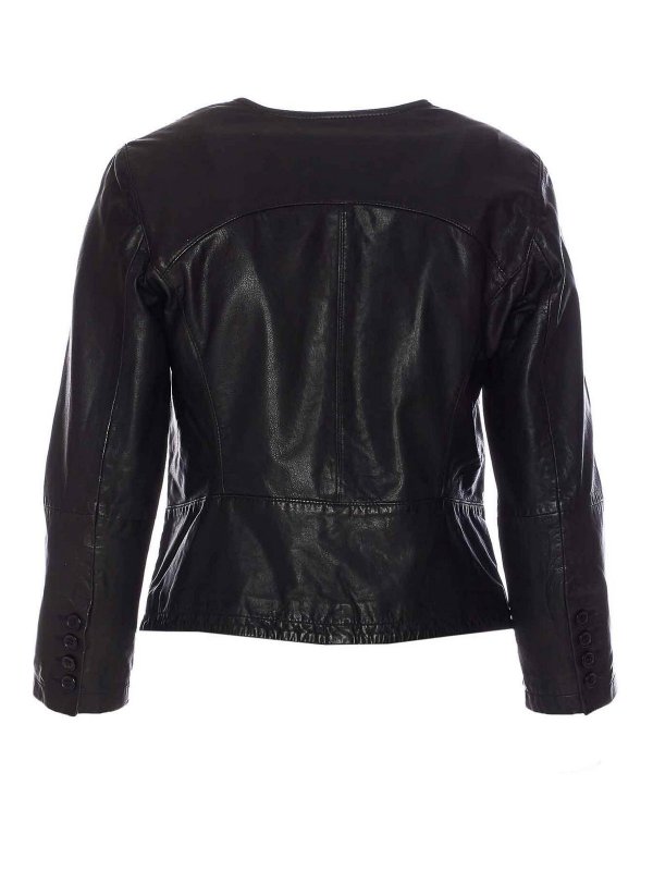 Bully: leather jacket online - Black Leather