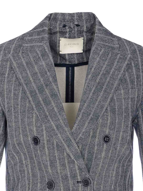 Blue Double Breasted Buttons Closure shop online: CIRCOLO 1901