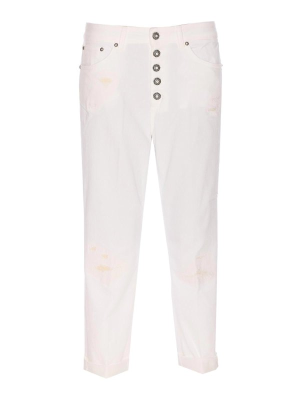 DONDUP: Pantalones casual - Pantalón Casual - Blanco
