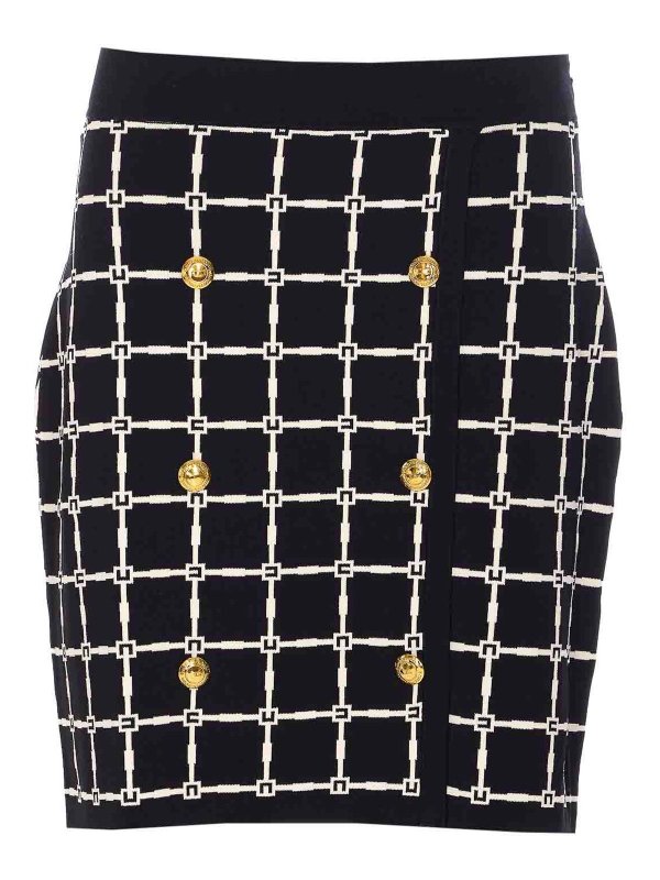 ELISABETTA FRANCHI: mini skirts - Black Knitted Skirt