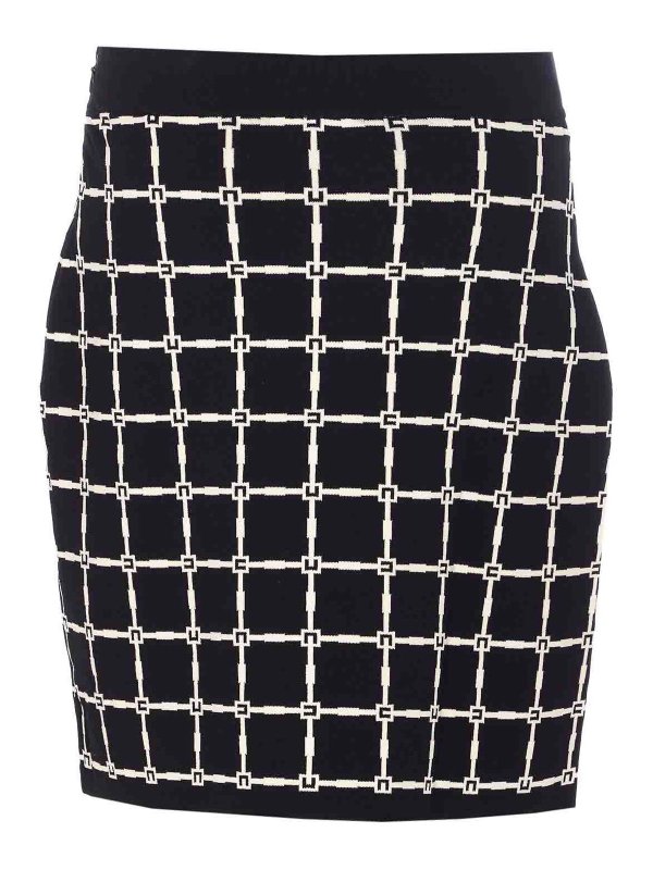 ELISABETTA FRANCHI: mini skirts online - Black Knitted Skirt