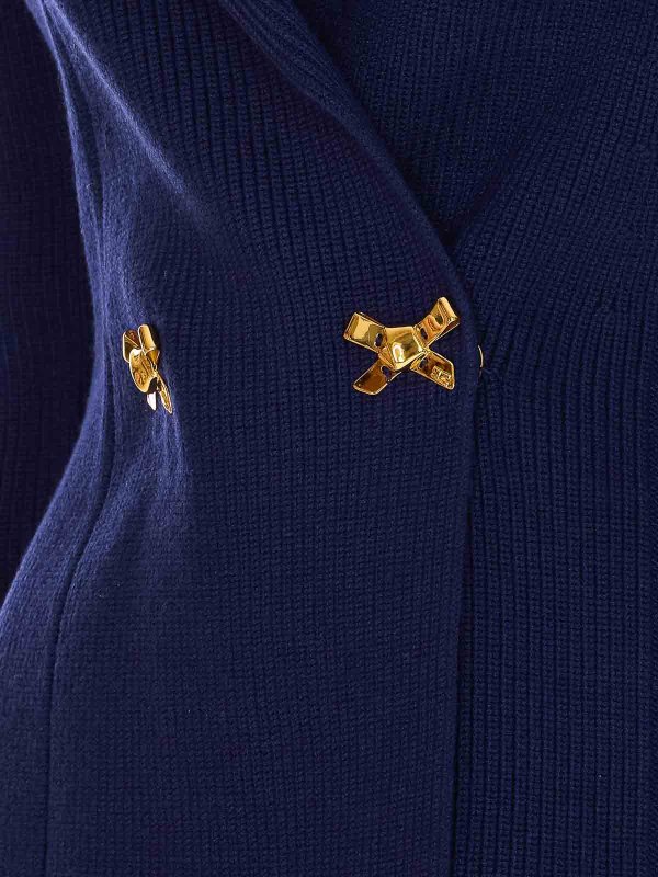 The Best Shops ELISABETTA FRANCHI: blazers - Knitted Blazer With Jewel Bow