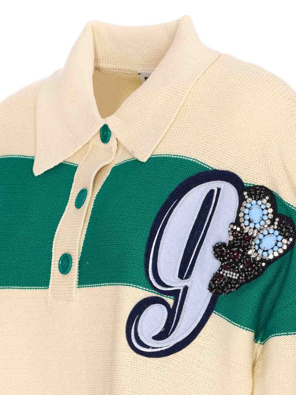 The Best Shops ESSENTIEL ANTWERP: polo - Polo a strisce Hamam bianca e verde