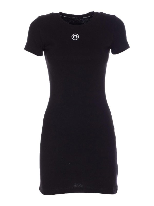 MARINE SERRE: ニーレングスドレス - 膝丈ドレス - 黒