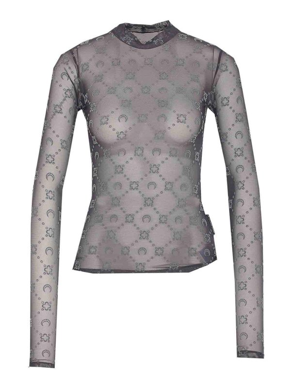 MARINE SERRE: Tops y camisetas sin mangas - Top - Gris