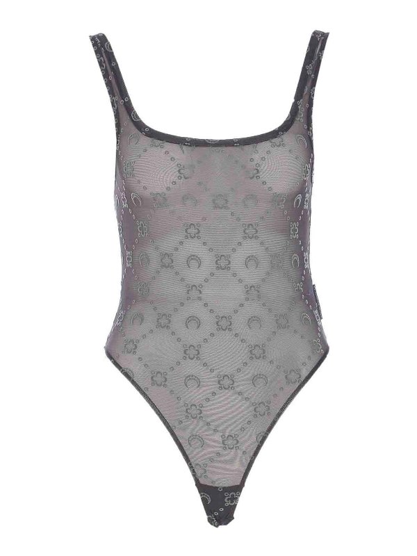 MARINE SERRE: Top e canotte - Top grigio in pietra