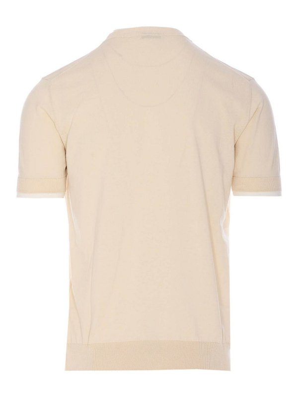 Paolo Pecora: crew necks online - Beige Short Sleeves Sweater