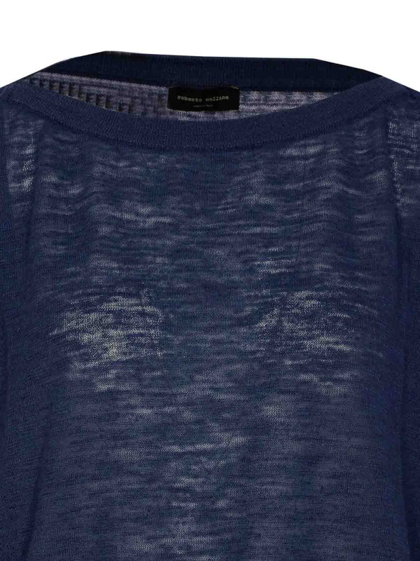 Pull Col Rond - Bleu shop online: ROBERTO COLLINA